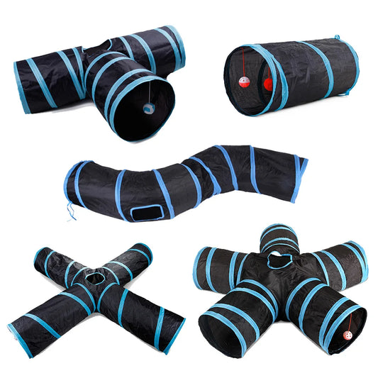 Furami Cat Tunnel — Tunnel de jeu pliable 4 trous pour chat